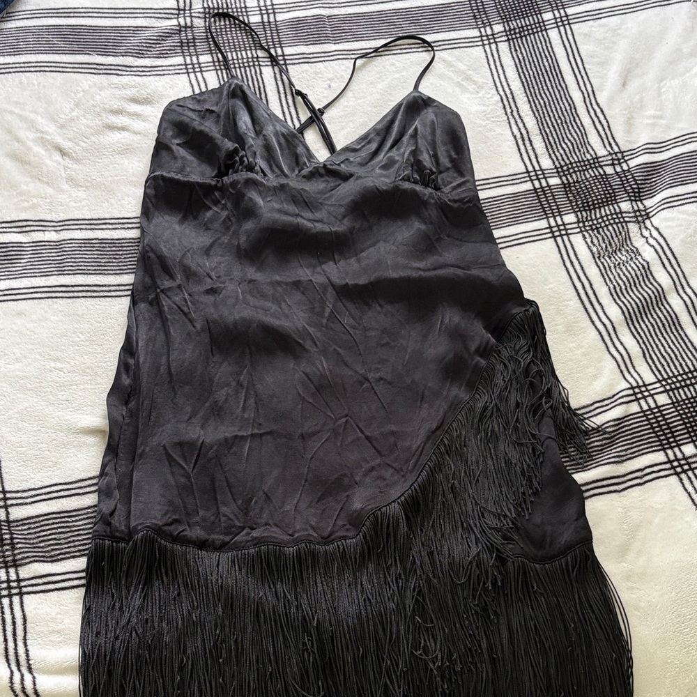 ZARA Black Fringe Dress